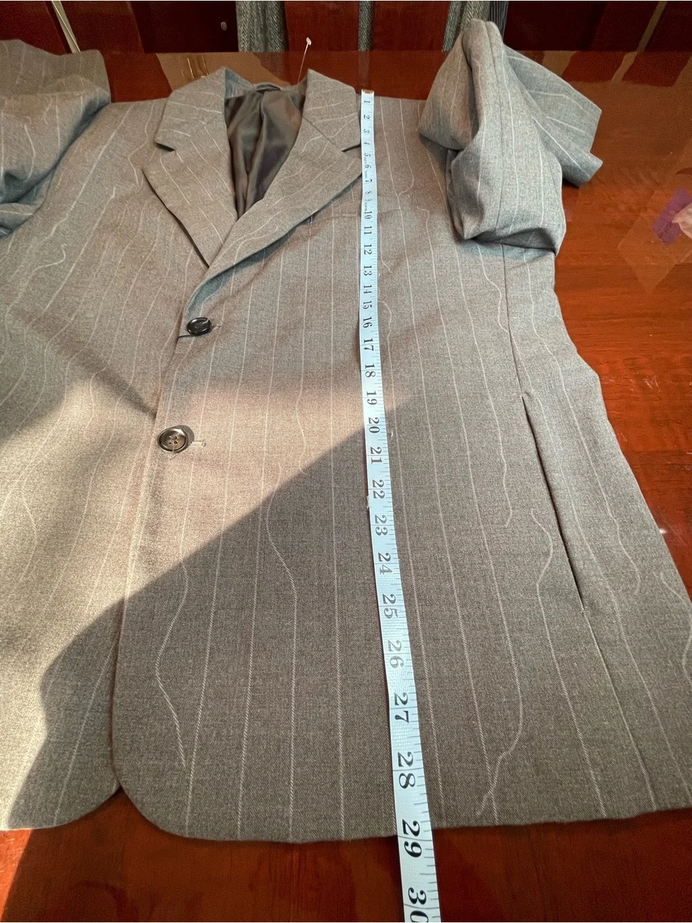 NWT ZARA Grey Pinstripe Oversized Blazer Jacket Size USA 42 EUR 52 Quiet Luxury
